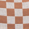 Close-up image of Mabē's jacquard weave Mocha Check pinky brown and white checkered cotton/linen fabric